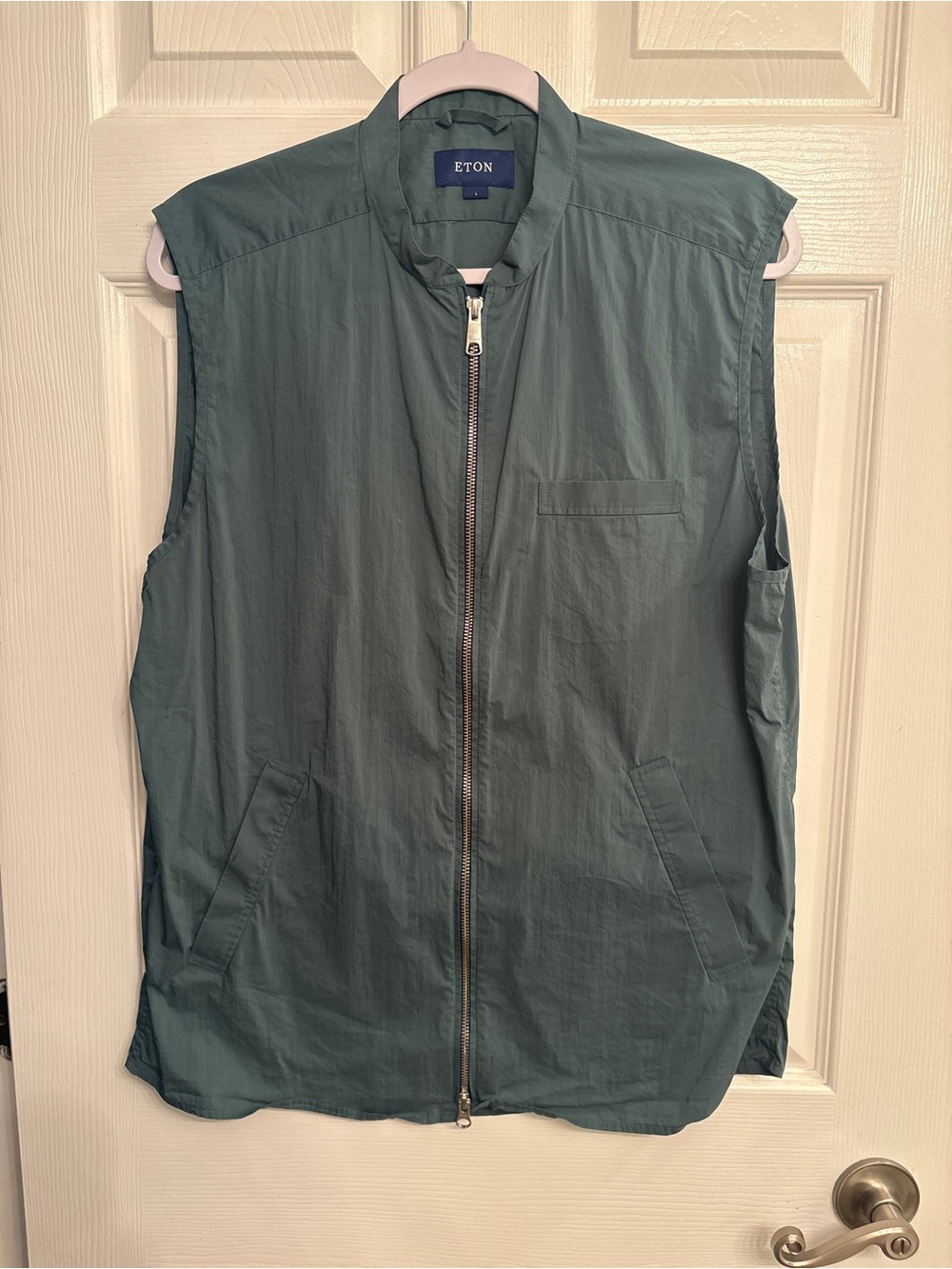 Eton Blue Zippered Vest